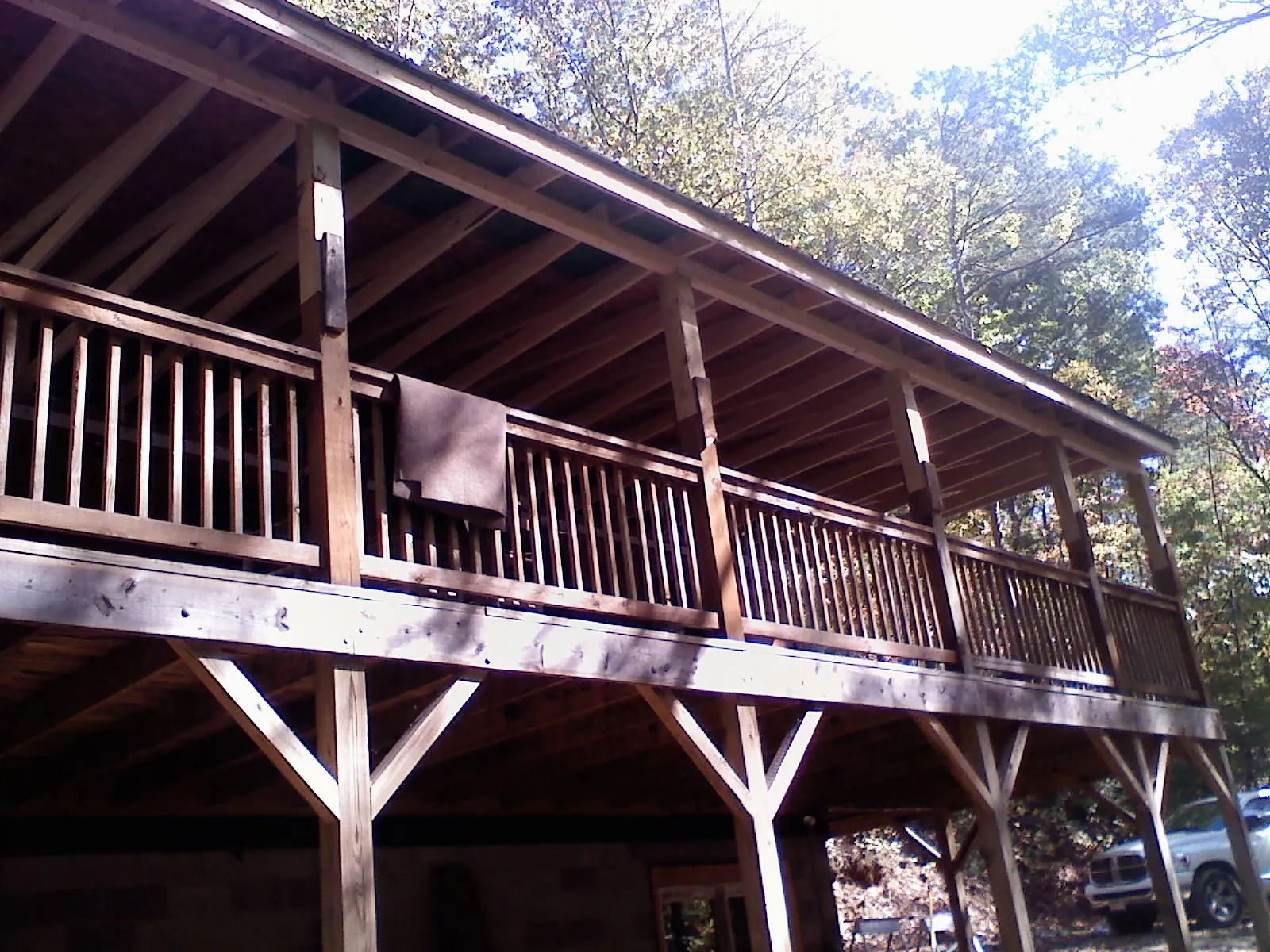 Timber framing under a new elevated porch and deck — Roof Leak Repair in Burgettstown by Roofing Brothers